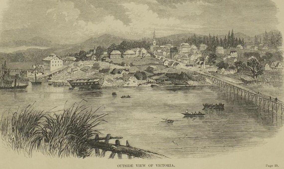 "Outside view of Victoria" 1860's. BC Archives C-05251